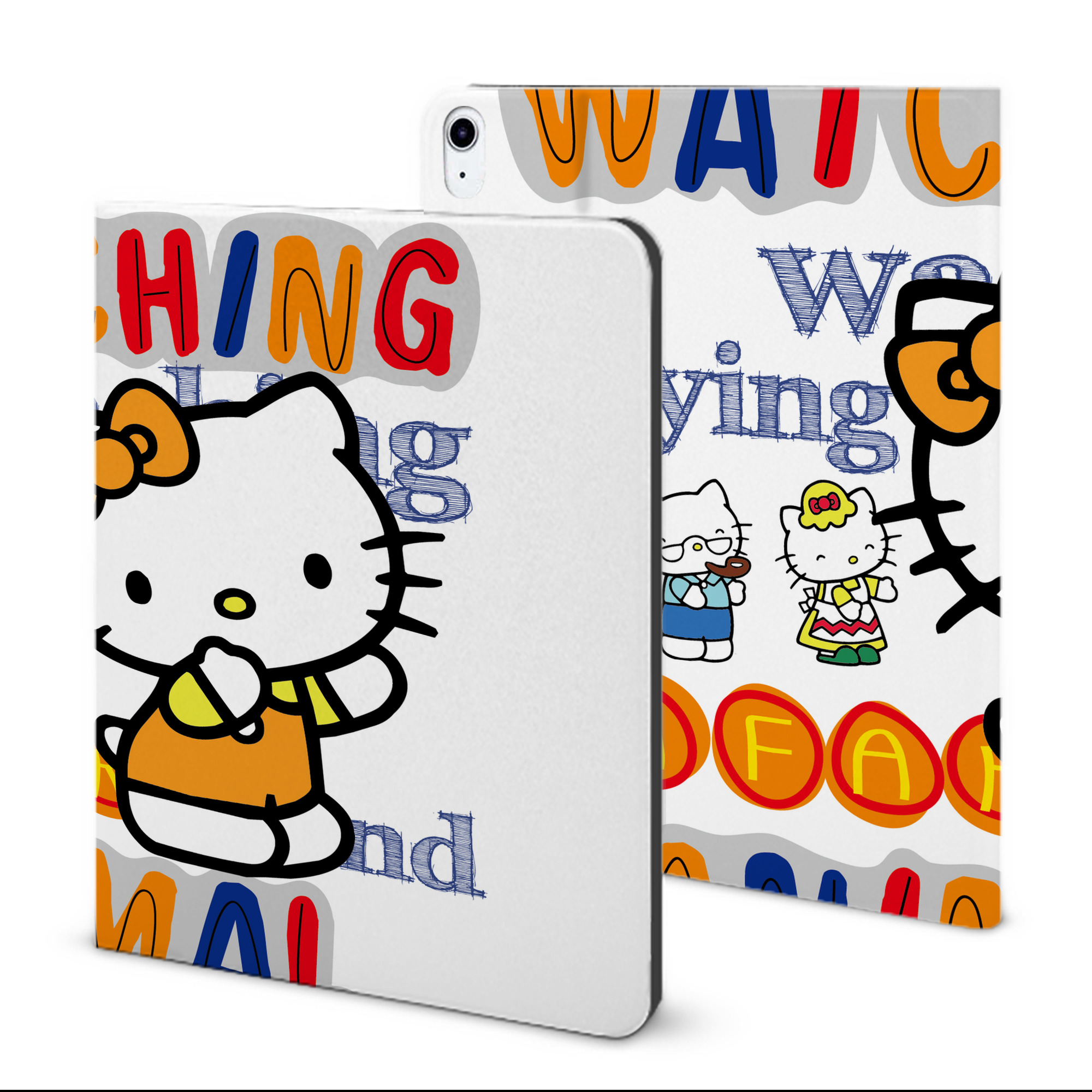 （画像用） Hello Kitty ハローキティ IPad ケース ブック型 PUレザー TPU 耐衝撃 軽量 薄型 ペン収納なし 全面保護 IPad 各モデル対応